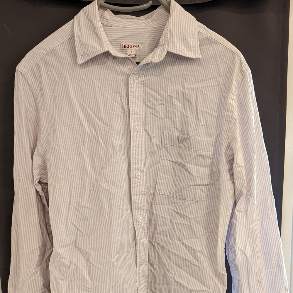 Merona men's Oxford stripe medium